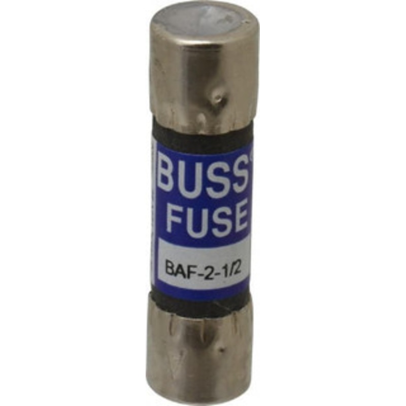 Bussmann 250 VAC, 2.5 Amp, Fast-Acting General Purpose Fuse Fuse Holder Mount, 1-1/2 OAL, 10 at 125 V kA Rating, 13/32 Diam BAF-2-1/2 - 84660851