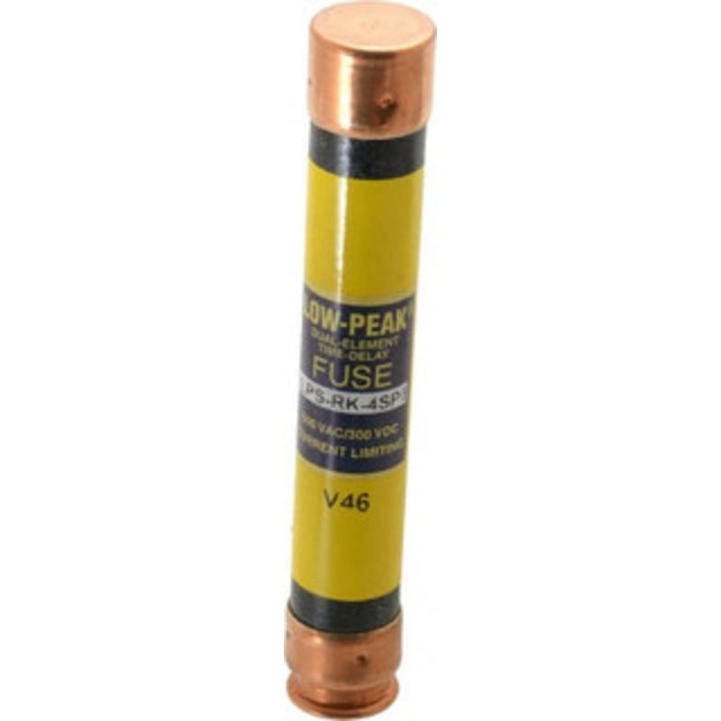 Bussmann 300 VDC, 600 VAC, 4 Amp, Time Delay General Purpose Fuse Fuse Holder Mount, 127mm OAL, 100 at DC, 300 at AC (RMS) kA Rating, 13/16 Diam LPS-RK-4SP - 74973363
