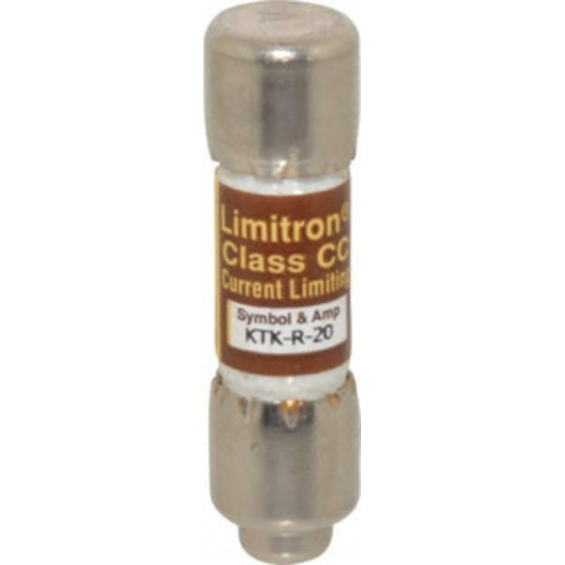 Bussmann 600 VAC, 20 Amp, Fast-Acting General Purpose Fuse Fuse Holder Mount, 1-1/2 OAL, 200 at AC (RMS) kA Rating, 13/32 Diam KTK-R-20 - 74760372