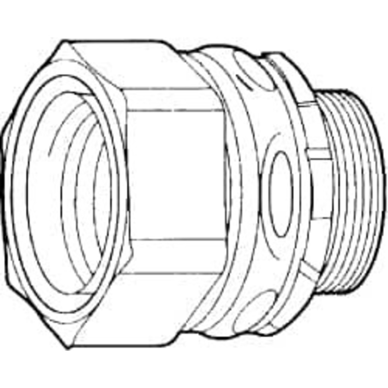 Crouse-Hinds 1 Trade Liquidtight Conduit Connector Malleable Iron, Noninsulated, Straight Connector, Threaded Connection LT100G - 04913521