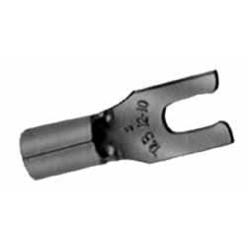 Thomas & Betts 1/4 Stud, 12 to 10 AWG Compatible, Noninsulated, Crimp Connection, Locking Fork Terminal 0.49 Fork Width, Yellow, 0.85 OAL, 600 Volts, Copper Contacts C10-14FL - 54064704