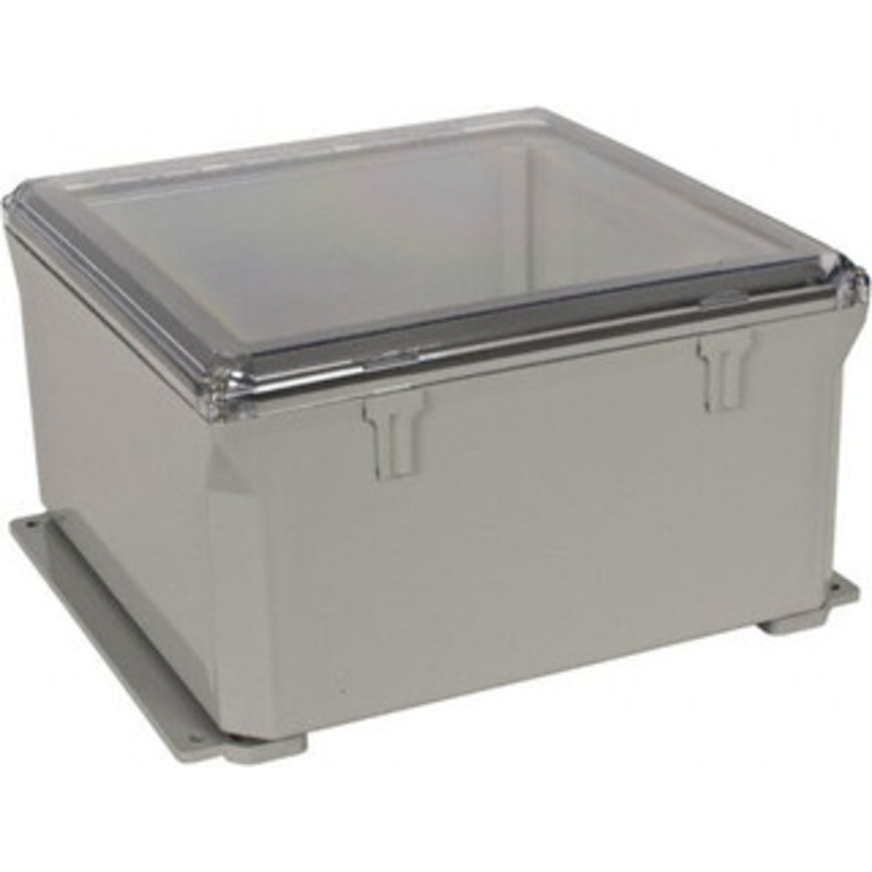 Thomas & Betts NEMA 1, 2, 3, 4, 12, 3S, 3SX, 3X, 4X Polycarbonate Standard Enclosure with Hinge Flat Cover 12 Wide x 12 High x 6 Deep, Impact Resistant NC12126 - 54088885