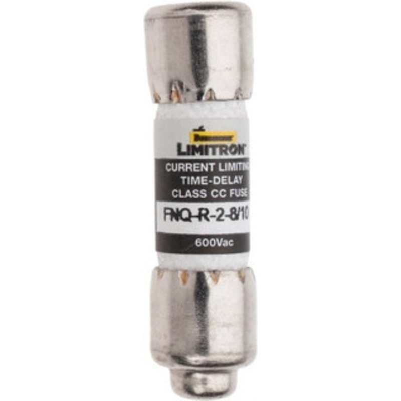 Bussmann 300 VDC, 600 VAC, 2.8 Amp, Time Delay General Purpose Fuse Fuse Holder Mount, 1-1/2 OAL, 200 at AC (RMS) kA Rating, 13/32 Diam FNQ-R-2-8/10 - 75915744