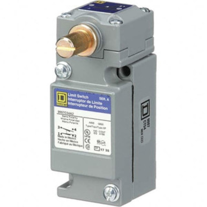 Square D SPDT, NC/NO, 250 VDC at 0.11 Amp, 600 VAC at 1.20 Amp, Screw Terminal, Rotary Head Actuator, General Purpose Limit Switch 1, 2, 4, 6, 12, 13, 6P NEMA Rating, IP66 IPR Rating 9007C54A2 - 59760231