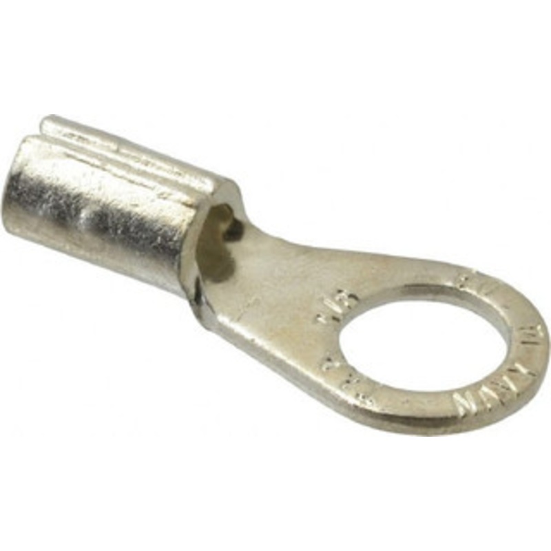 Thomas & Betts 8 AWG Noninsulated Crimp Connection Circular Ring Terminal 3/8 Stud, 1.32 OAL x 0.59 Wide, Tin Plated Copper Contact D8-38 - 54064332