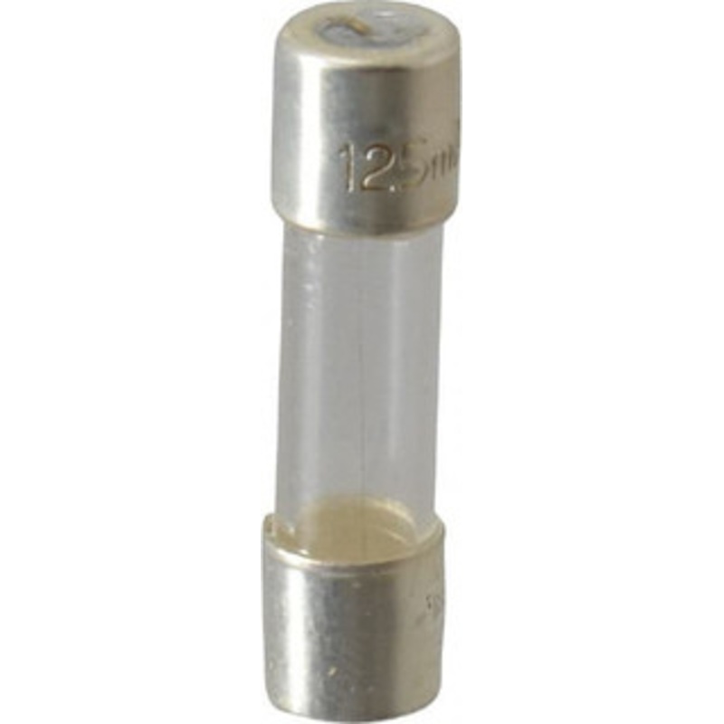 Bussmann 250 VAC, 32 VDC, 0.125 Amp, Fast-Acting Miniature Glass Fuse 20mm OAL, 10 at 125 V kA Rating, 5mm Diam GMA-125-R - 71917769