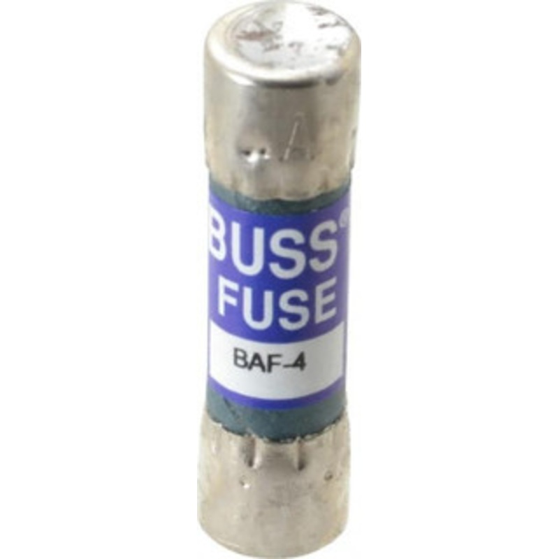 Bussmann 250 VAC, 4 Amp, Fast-Acting General Purpose Fuse Fuse Holder Mount, 1-1/2 OAL, 10 at 125 V kA Rating, 13/32 Diam BAF-4 - 74975442