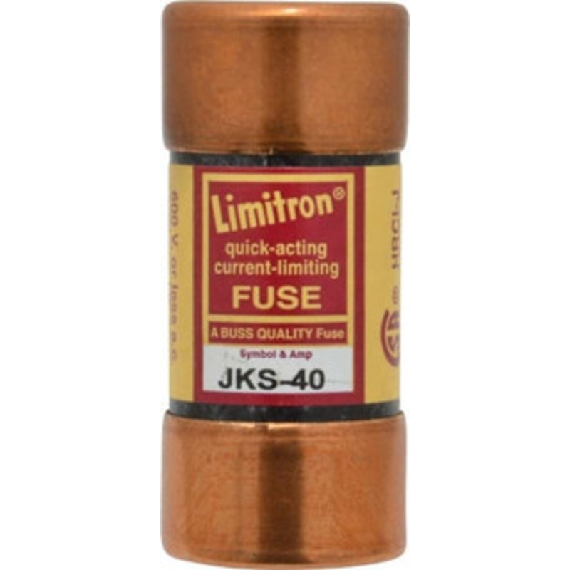 Bussmann 600 VAC, 40 Amp, Fast-Acting General Purpose Fuse Fuse Holder Mount, 2-3/8 OAL, 200 (RMS) kA Rating, 1-1/16 Diam JKS-40 - 74975665
