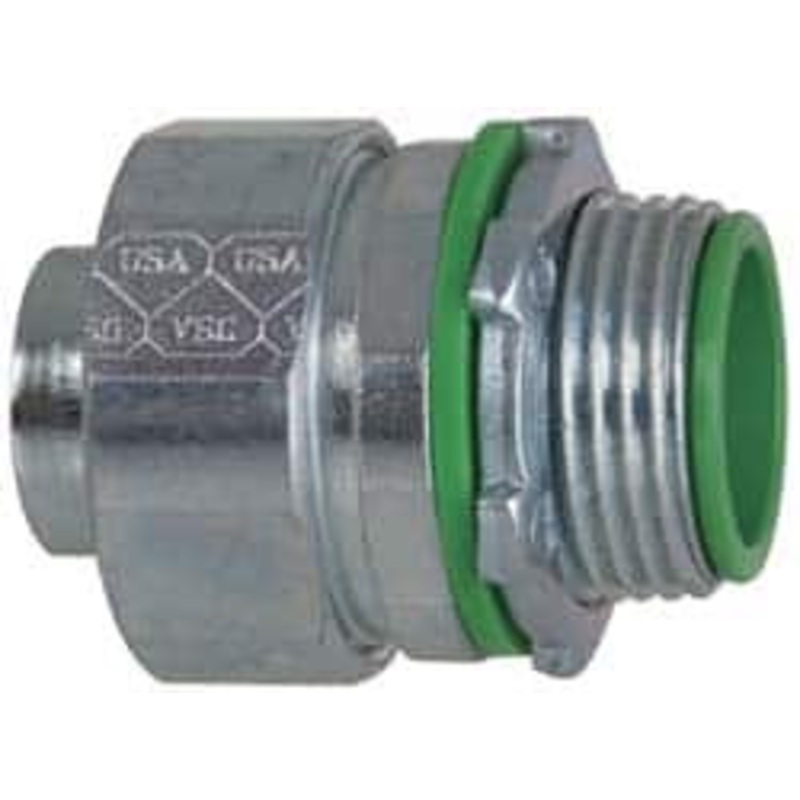Crouse-Hinds 1 Trade Liquidtight Conduit Connector Steel, Insulated, Straight Connector, Threaded Connection LTBK100 - 04517348