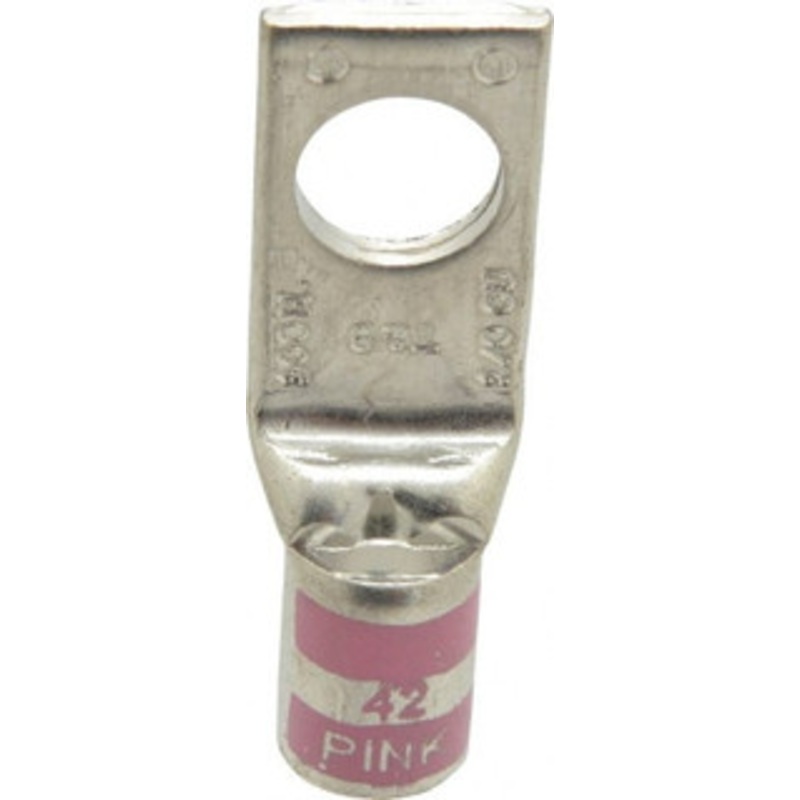 Thomas & Betts 1/0 AWG Noninsulated Compression Connection Square Ring Terminal 1/2 Stud, 2.2 OAL x 3/4 Wide, Tin Plated Copper Contact 54155-TB - 54056734