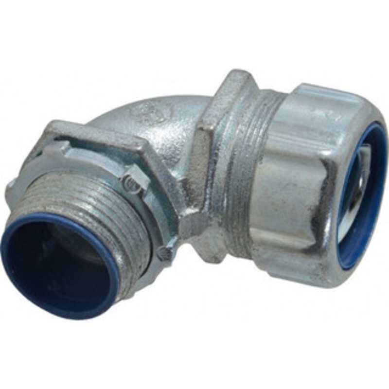 Thomas & Betts 1 Trade Liquidtight Conduit Connector Malleable Iron, Insulated, Angled Connector, Threaded Connection 5354 - 54058672
