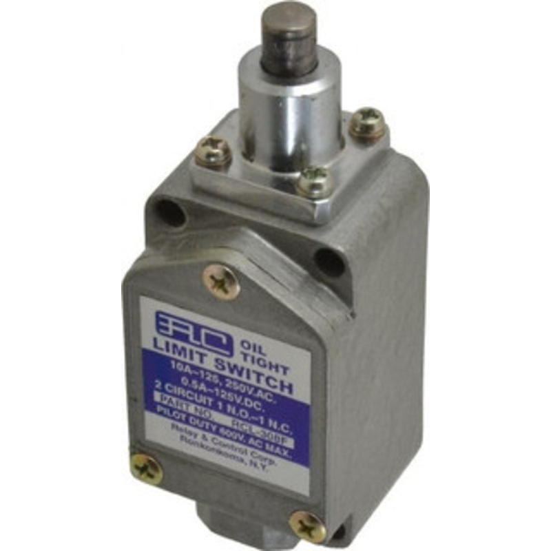 Value Collection SPDT, NC/NO, 120 VAC, 240 VAC, 480 VAC at 10 Amps, Screw Terminal, Plunger Actuator, General Purpose Limit Switch RCL-308 - 63748776