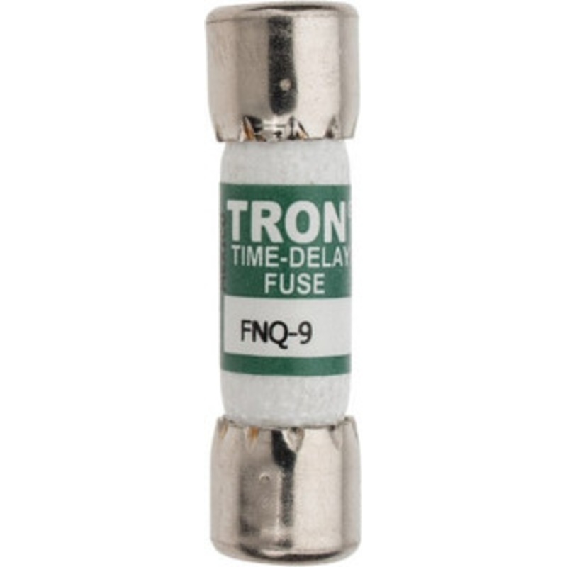 Bussmann 500 VAC, 9 Amp, Time Delay General Purpose Fuse Fuse Holder Mount, 1-1/2 OAL, 10 at AC kA Rating, 13/32 Diam FNQ-9 - 75915561
