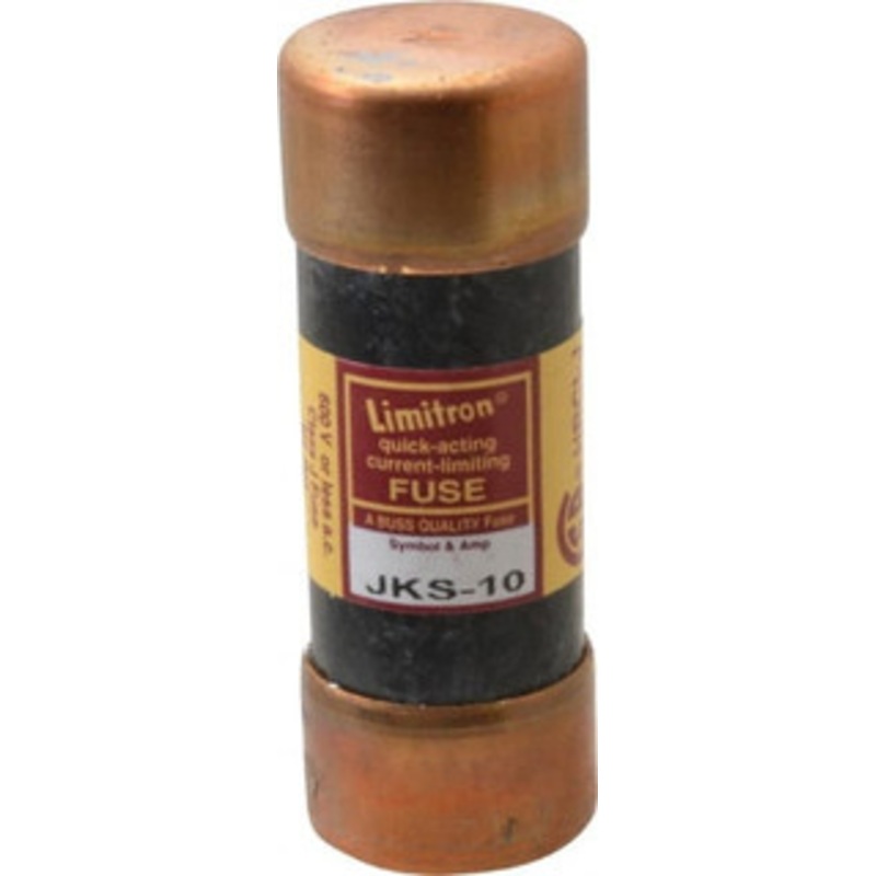 Bussmann 600 VAC, 10 Amp, Fast-Acting General Purpose Fuse Fuse Holder Mount, 2-1/4 OAL, 200 (RMS) kA Rating, 13/16 Diam JKS-10 - 74975491