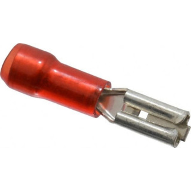 Thomas & Betts 22 to 18 AWG Fully Insulated Female Wire Disconnect 0.11 Tab, Red, RoHS Compliant, UL 94 V-2 RA18-111F - 54062716