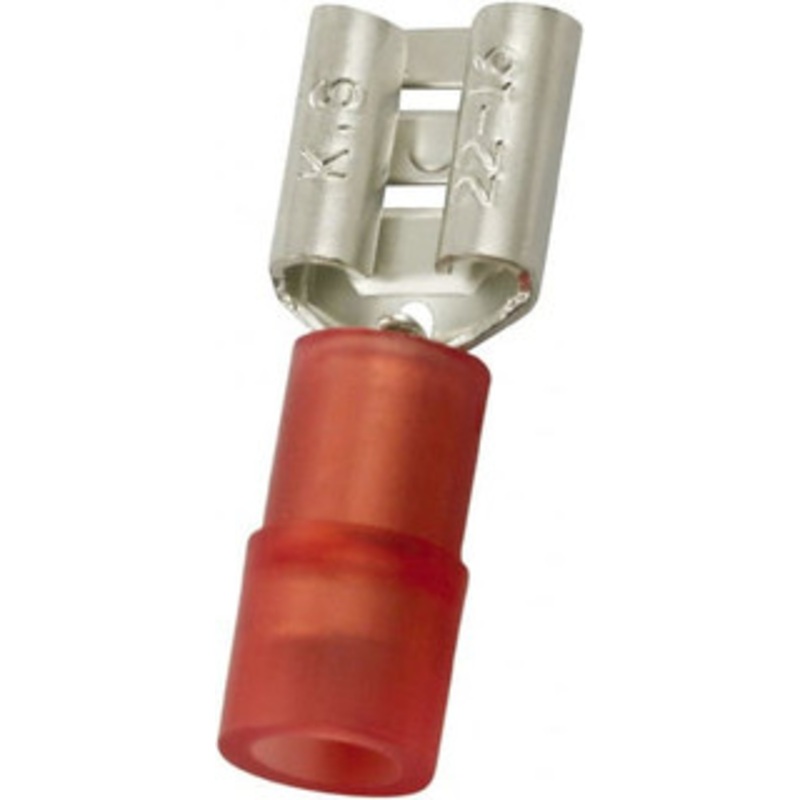Value Collection 22 to 16 AWG Partially Insulated Female Wire Disconnect 3/16 Tab, Red, cUL Listed, RoHS Compliant, UL Listed FDNYD1-187(5) - 61565909