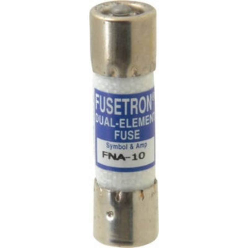 Bussmann 125 VAC, 10 Amp, Time Delay Pin Indicator Fuse Fuse Holder Mount, 1-1/2 OAL, 10 at AC kA Rating, 13/32 Diam FNA-10 - 81739559