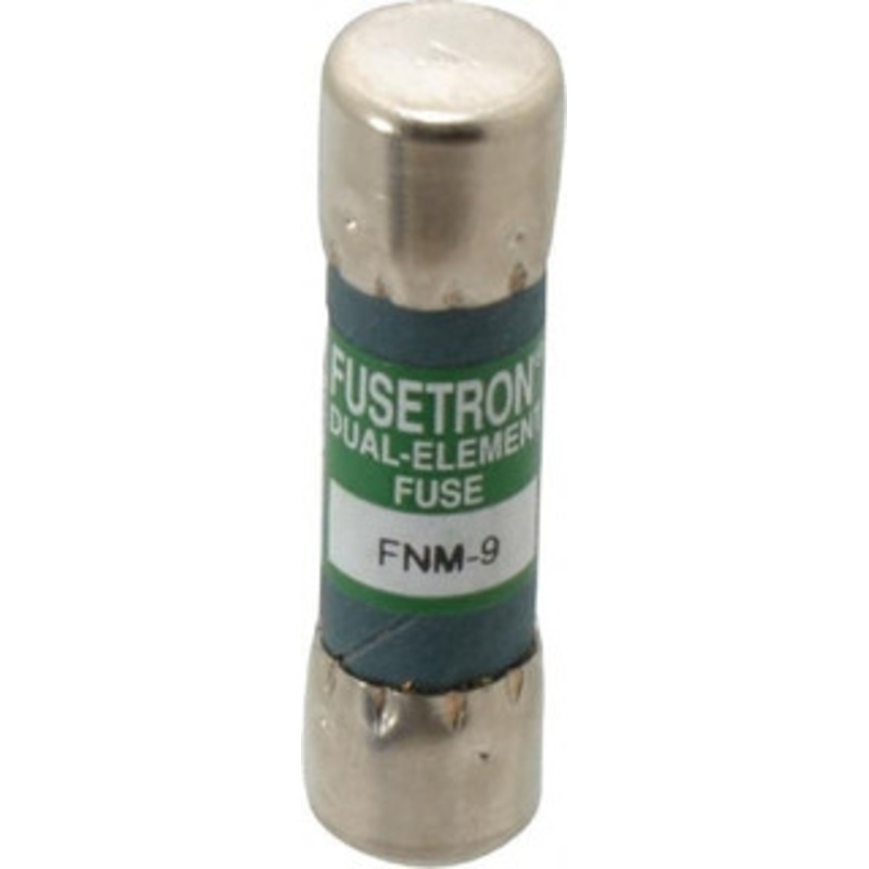 Bussmann 250 VAC, 9 Amp, Time Delay General Purpose Fuse Fuse Holder Mount, 1-1/2 OAL, 10 at 125 V kA Rating, 13/32 Diam FNM-9 - 76636729
