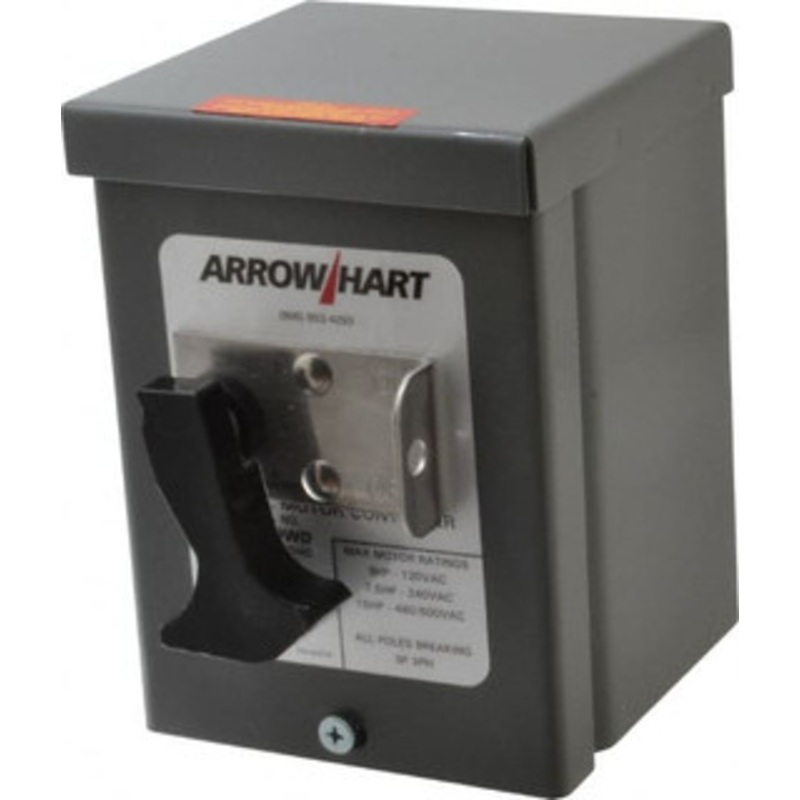 Cooper Wiring Devices 3 Poles, 30 Amp, 3PST, NEMA, Enclosed Manual Motor Starter 66.8mm Wide x 118.62mm Deep x 112.27mm High, 15 hp at 480 V, 15 hp at 600 V, 3 hp at 120 V & 7-1/2 hp at 240 V, CSA C22.2 No. 14, NEMA 3R & UL 508 AH7810WD - 78006624