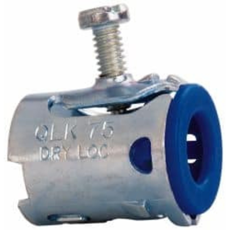 Crouse-Hinds 3/4 Trade FMC Conduit Connector Steel, Noninsulated, Straight Connector, Set Screw Connection QLK75 - 04518155
