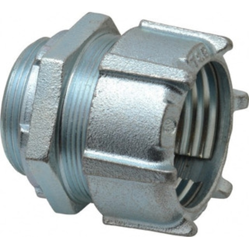 Thomas & Betts 1-1/2 Trade Rigid/Intermediate (IMC) Conduit Connector Malleable Iron, Noninsulated, Straight Connector, Compression Connection 8521 - 54060744