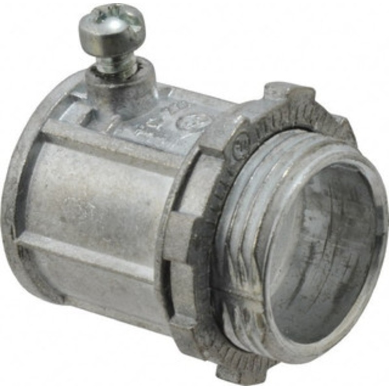 Thomas & Betts 3/4 Trade EMT Conduit Connector Die Cast Zinc, Noninsulated, Straight Connector, Set Screw Connection TC222SC - 01148824