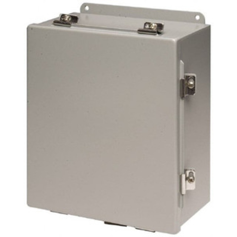 Cooper B-Line NEMA 4, 12, 13 Steel Standard Enclosure with Hinge Flat Cover 8 Wide x 10 High x 6 Deep, Rainproof & Watertight 78205170174 - 64052764