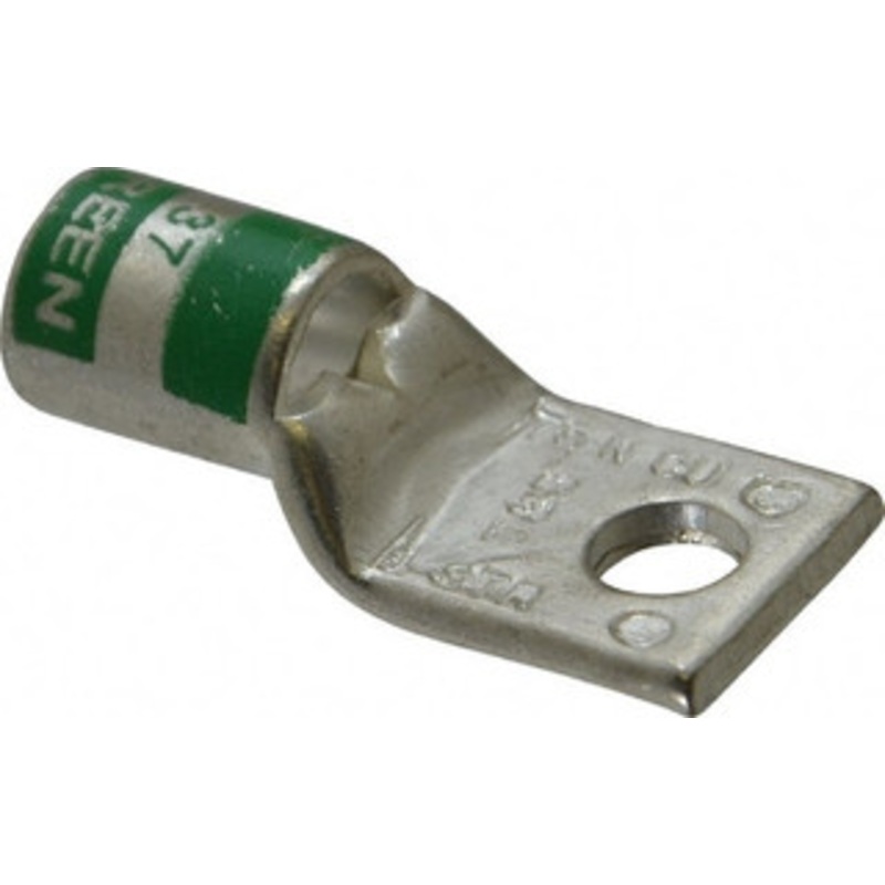 Thomas & Betts 1 AWG Noninsulated Compression Connection Square Ring Terminal 1/4 Stud, 1-1/2 OAL x 0.68 Wide, Tin Plated Copper Contact 54108 - 54056668