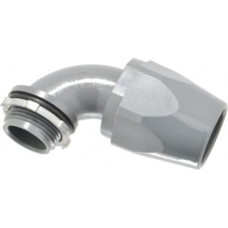 Thomas & Betts 1 Trade Liquidtight Conduit Connector Thermoplastic, Insulated, Angled Connector, Threaded Connection LT20F - 54087788