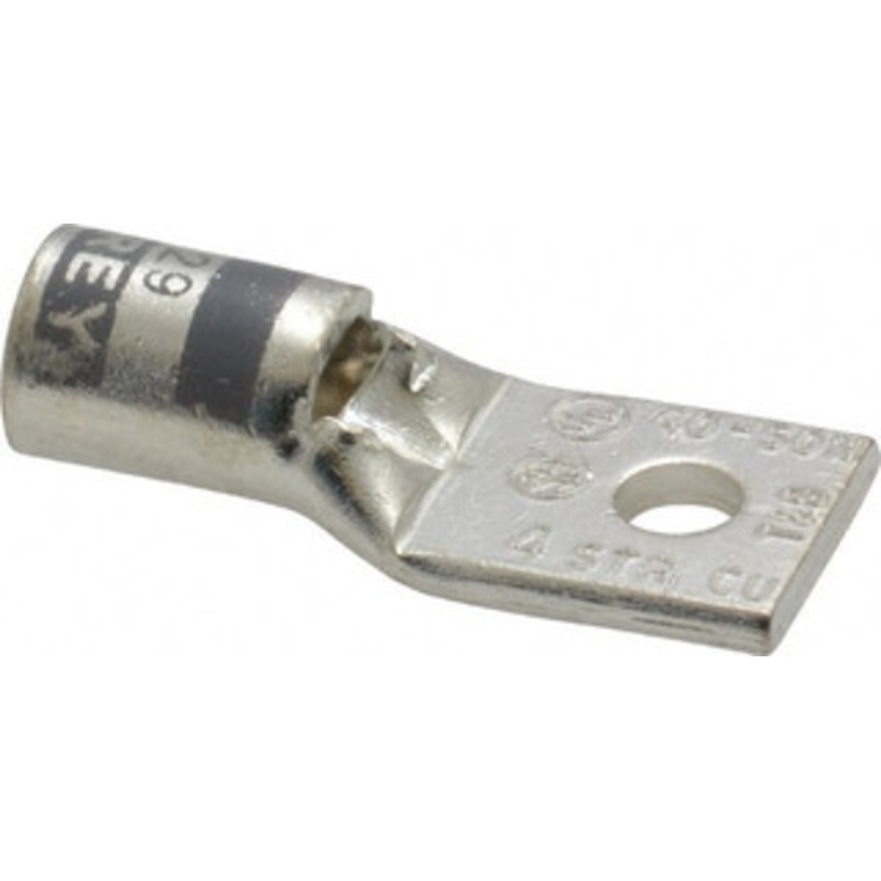 Thomas & Betts 4 AWG Noninsulated Crimp Connection Square Ring Terminal #10 Stud, 1.38 OAL x 0.55 Wide, Tin Plated Copper Contact 54138 - 54056585