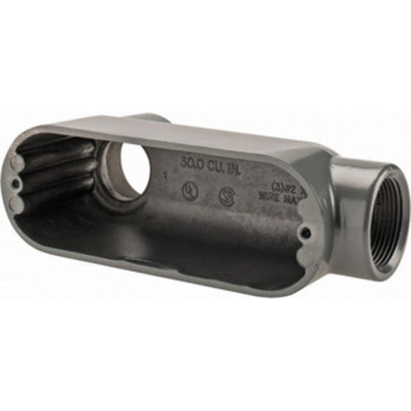 Thomas & Betts LB Body, 1-1/4 Trade, IMC, Rigid Aluminum Conduit Body Oval, 7-7/8 OAL, 32 cc Capacity, Gray ALB-4 - 93512911