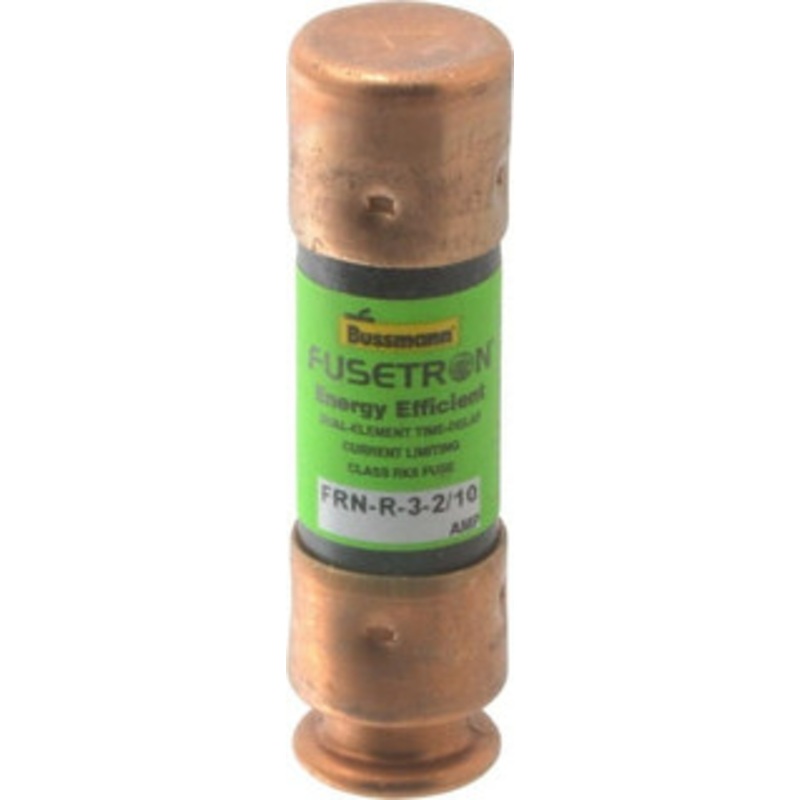 Bussmann 125 VDC, 250 VAC, 3.2 Amp, Time Delay General Purpose Fuse Fuse Holder Mount, 50.8mm OAL, 20 at DC, 200 (RMS) kA Rating, 9/16 Diam FRN-R-3-2/10 - 75784983