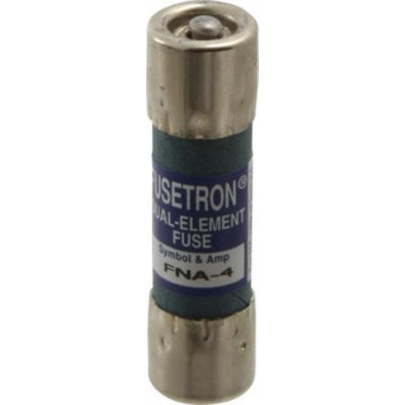 Bussmann 250 VAC, 4 Amp, Time Delay Pin Indicator Fuse Fuse Holder Mount, 1-1/2 OAL, 10 at 125 V kA Rating, 13/32 Diam FNA-4 - 81739724