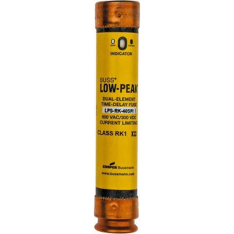 Bussmann 300 VDC, 600 VAC, 40 Amp, Time Delay General Purpose Fuse Fuse Holder Mount, 5-1/2 OAL, 100 at DC, 300 at AC (RMS) kA Rating, 27mm Diam LPS-RK-40SPI - 92129980