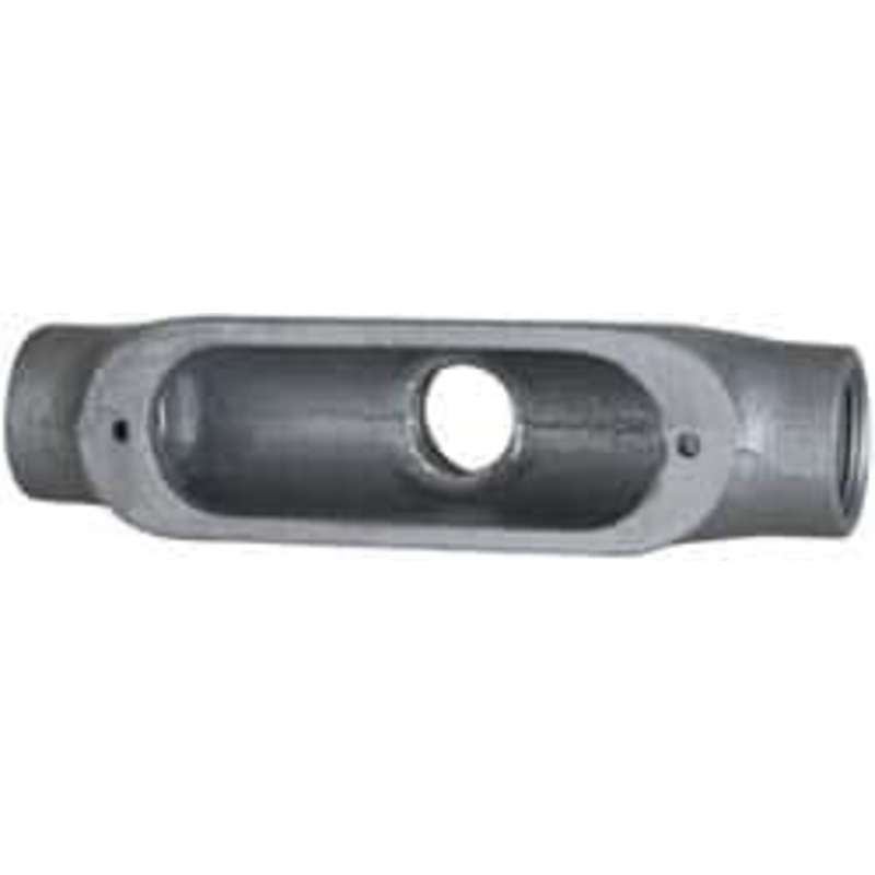 Crouse-Hinds Form 5, TB Body, 3/4 Trade, Rigid Malleable Iron Conduit Body Oval, 6 OAL, 9-1/2 cc Capacity, Gray TB75M - 04663886