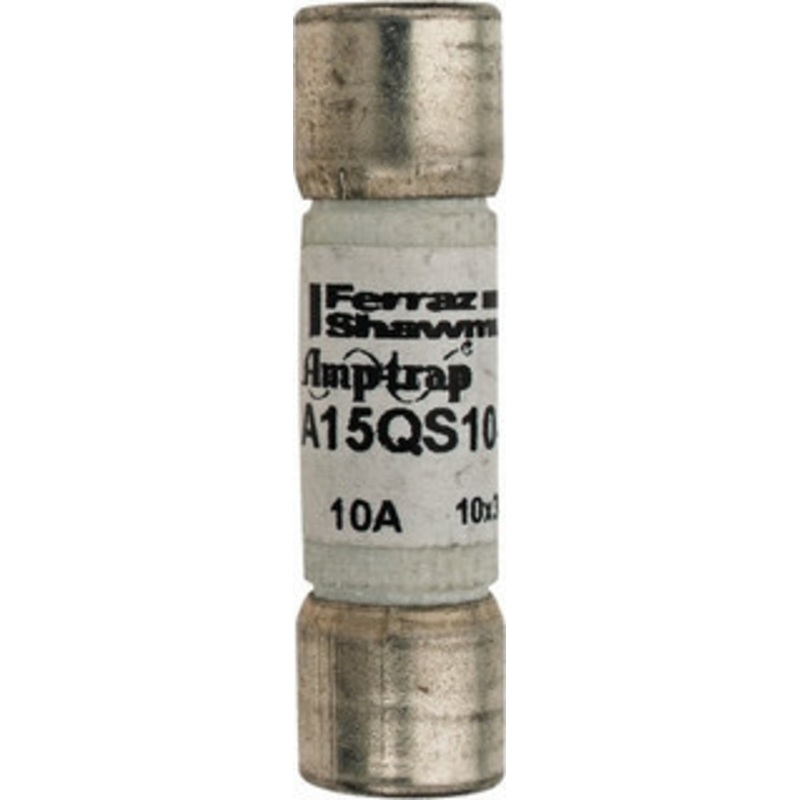 Ferraz Shawmut 150 VAC/VDC, 10 Amp, Fast-Acting Semiconductor/High Speed Fuse Clip Mount, 1-1/2 OAL, 100 at AC, 50 at DC kA Rating, 13/32 Diam A15QS10-2 - 02658946