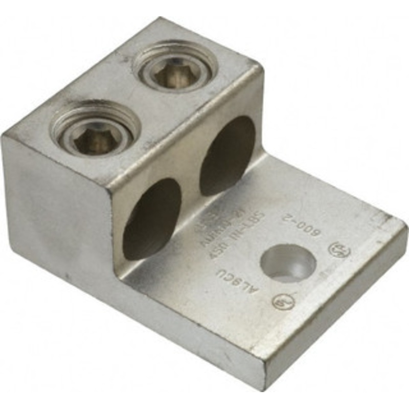 Thomas & Betts 2 AWG Noninsulated Compression Connection Rectangle Ring Terminal 1/2 Stud, 3-3/16 OAL x 2-13/32 Wide, Tin Plated Aluminum Contact ADR60-21 - 73123580