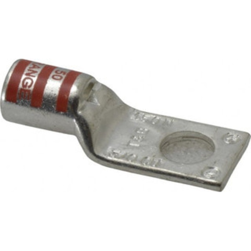 Thomas & Betts 3/0 AWG Noninsulated Compression Connection Rectangle Ring Terminal 1/2 Stud, 2.35 OAL x 0.92 Wide, Tin Plated Copper Contact 54165-TB - 54056817