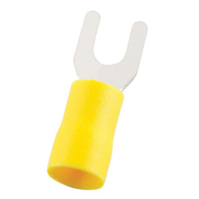 Value Collection Fork Terminals, Terminal Type: Standard, Insulation Type: Partially Insulated, Connection Type: Crimp, Compatible Wire Size (sq mm): 4.0-6.0 (mm), Compatible Wire Size (AWG): 12-10, Stud Size (mm): 4.3 SVL5-4 - 14736342
