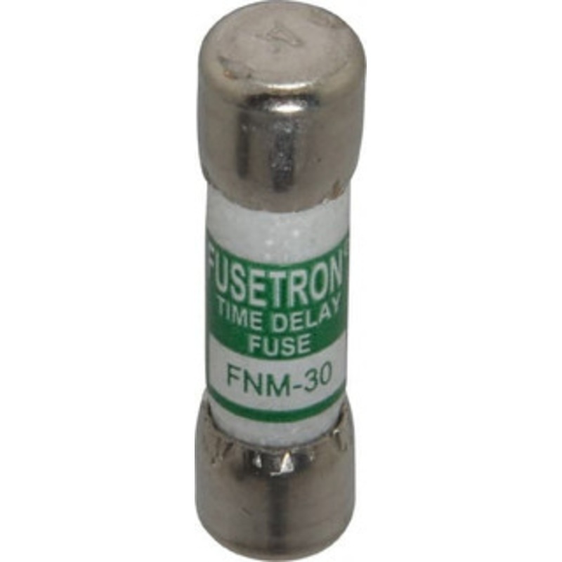 Bussmann 250 VAC, 30 Amp, Time Delay General Purpose Fuse Fuse Holder Mount, 1-1/2 OAL, 10 at AC kA Rating, 13/32 Diam FNM-30 - 76636588