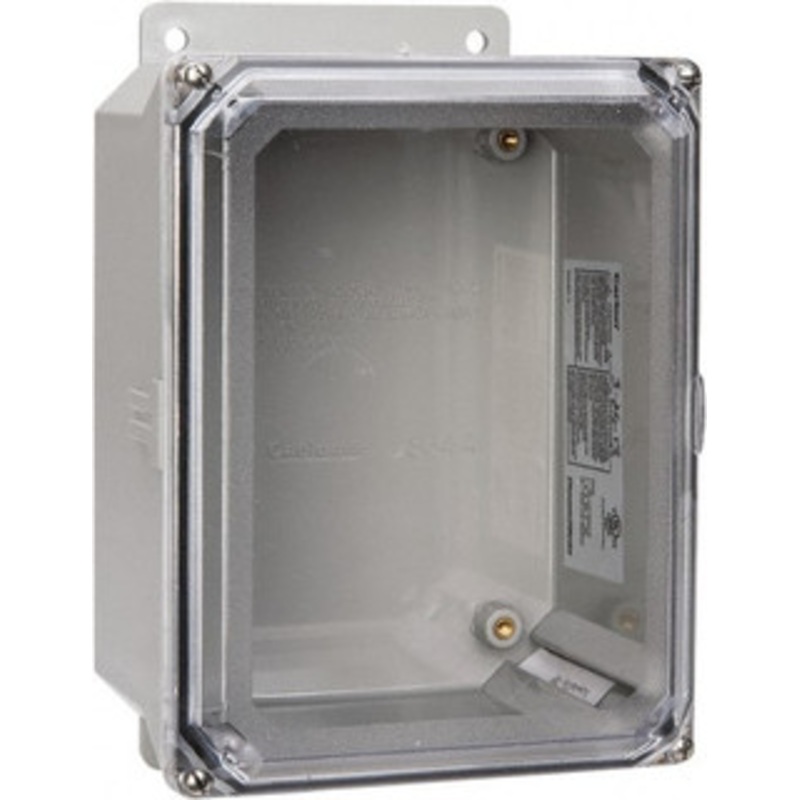 Thomas & Betts NEMA 1, 2, 3, 4, 12, 3S, 3SX, 3X, 4X Polycarbonate Standard Enclosure with Screw Flat Cover 6 Wide x 8 High x 4 Deep, Impact Resistant NV864 - 54090253