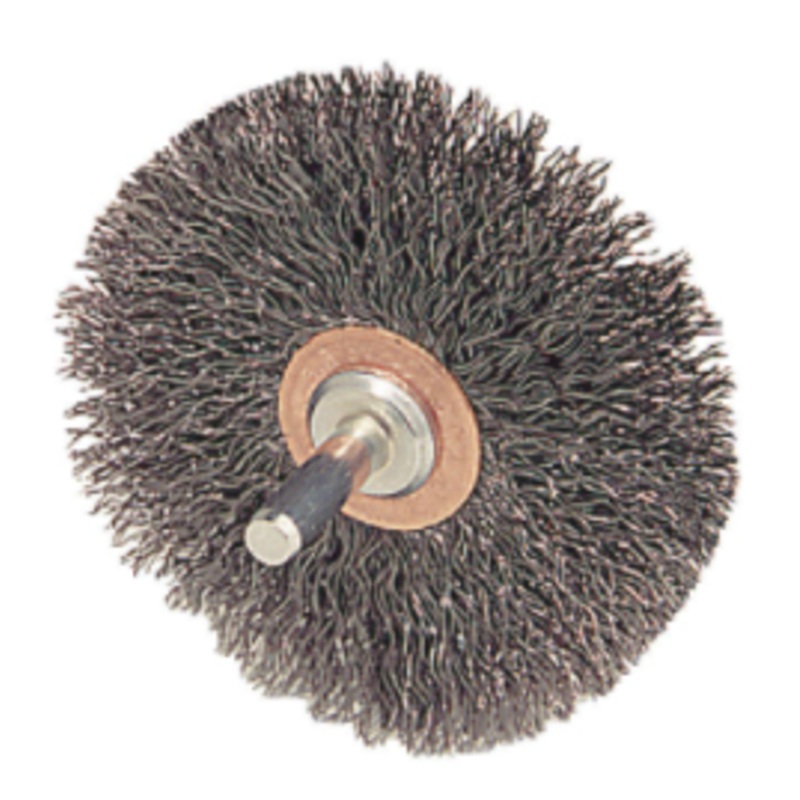 Weiler Mounted Crimped Wire Wheel Brush, 2-1/2 Diameter, Wire Size .014 - 1791