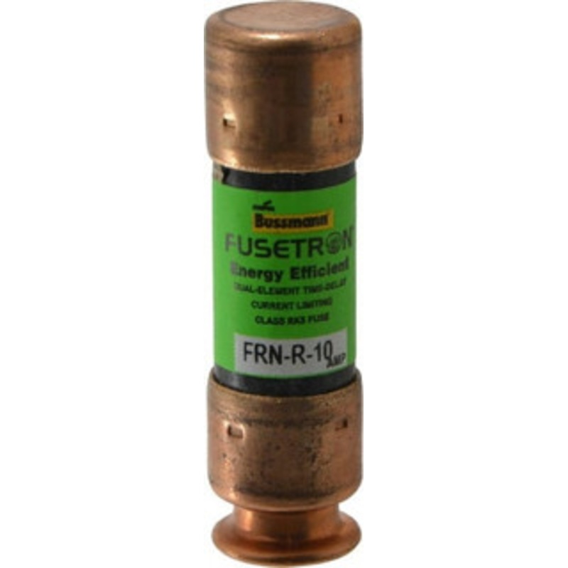 Bussmann 125 VDC, 250 VAC, 10 Amp, Time Delay General Purpose Fuse Fuse Holder Mount, 50.8mm OAL, 20 at DC, 200 (RMS) kA Rating, 9/16 Diam FRN-R-10 - 75784769