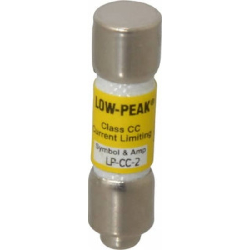 Bussmann 300 VDC, 600 VAC, 2 Amp, Time Delay General Purpose Fuse Fuse Holder Mount, 1-1/2 OAL, 20 at DC, 200 at AC (RMS) kA Rating, 13/32 Diam LP-CC-2 - 74760612