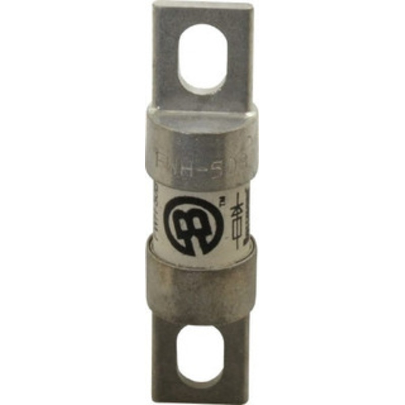 Bussmann 500 VAC/VDC, 50 Amp, Fast-Acting Semiconductor/High Speed Fuse Bolt-on Mount, 3-3/16 OAL, 200 (RMS Symmetrical), 50 at DC kA Rating, 13/16 Diam FWH-50B - 75382853
