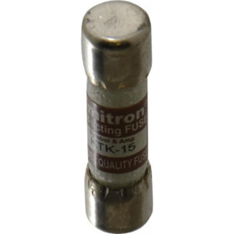 Bussmann 600 VAC, 15 Amp, Fast-Acting General Purpose Fuse Fuse Holder Mount, 1-1/2 OAL, 100 at AC kA Rating, 13/32 Diam KTK-15 - 74974007