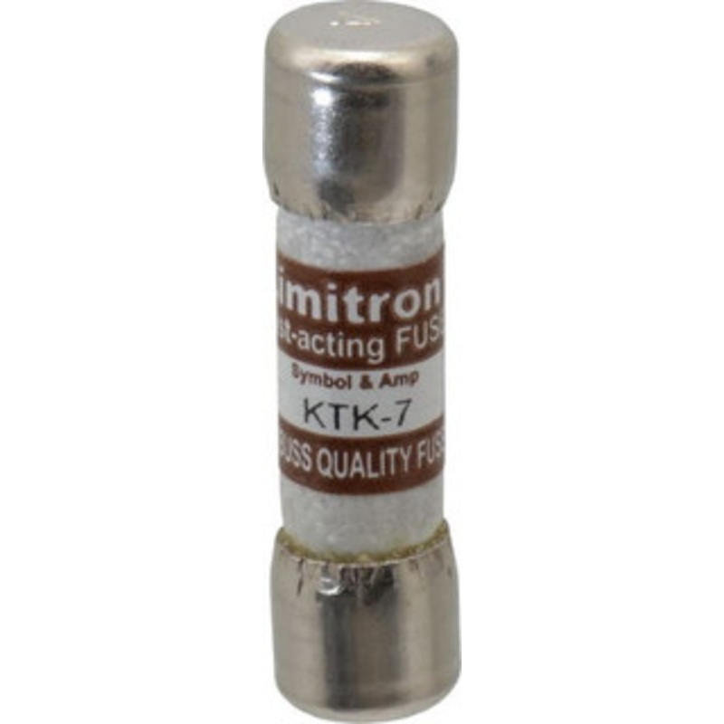 Bussmann 600 VAC, 7 Amp, Fast-Acting Supplemental Fuse Fuse Holder Mount, 1-1/2 OAL, 100 at AC kA Rating, 13/32 Diam KTK-7 - 84682400