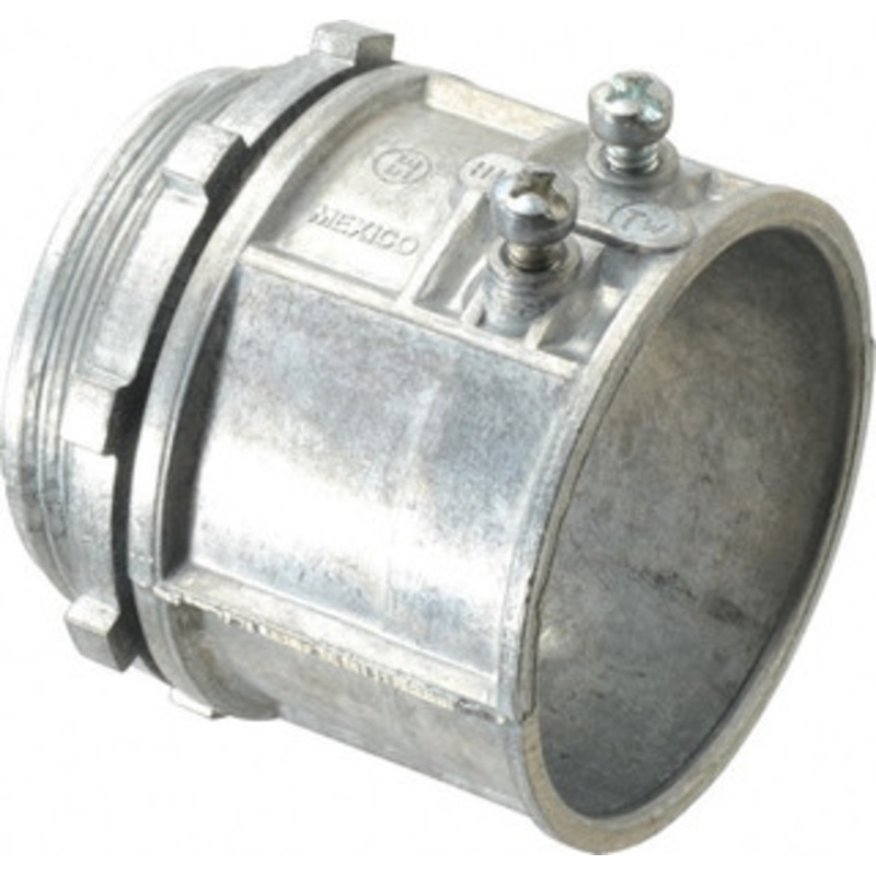 Thomas & Betts 2-1/2 Trade EMT Conduit Connector Die Cast Zinc, Noninsulated, Straight Connector, Set Screw Connection TC227SC - 01148873