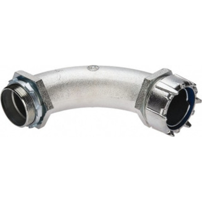 Thomas & Betts 3 Trade Liquidtight Conduit Connector Malleable Iron, Noninsulated, Angled Connector, Threaded Connection 5259 - 54116009