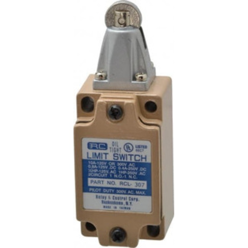 Value Collection SPDT, NC/NO, 120 VAC, 240 VAC, 480 VAC at 10 Amps, Screw Terminal, Roller Plunger Actuator, General Purpose Limit Switch RCL-307 - 63748768